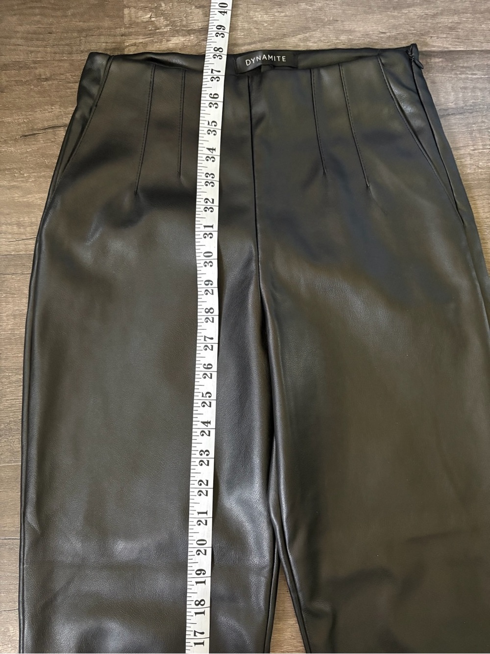 Dynamite Women’s Black Faux Leather Dress Pants - Picture 4 of 7
